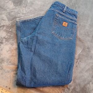 Carhartt Mens 38 x 29 Flannel Lined Jeans Relaxed Fit Heavyweight Denim B172 DST